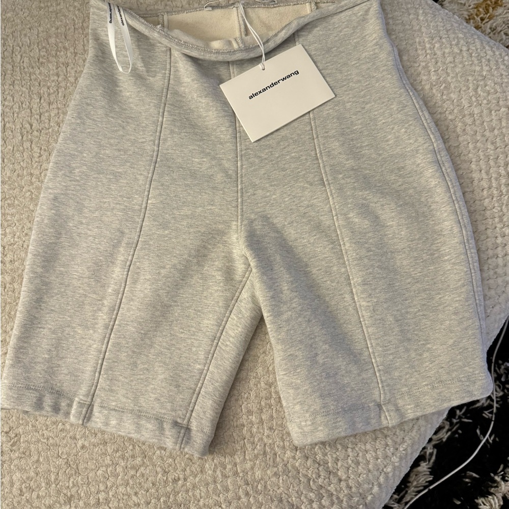 Alexander Wang Fitted Bike Shorts heather grey size Medium